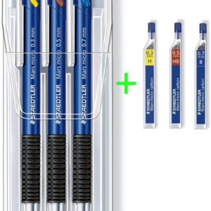 STEADTLER Mars® Micro 0.3 mm + 0.5 mm + 0.7 mm Mechanical Pencils