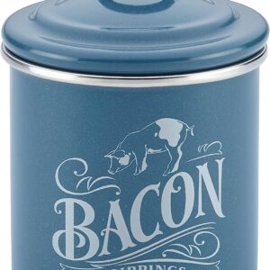Ayesha Curry Enamel on Steel Bacon Grease Can / Bacon Grease Container - 4 Inch, Blue