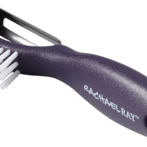 Rachael Ray Kitchen Gadgets Vegetable/Fruit Peeler with Brush, 3-In-1 Tool, Purple