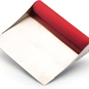 Rachael Ray Tools and Gadgets Stainless Steel Pastry Scraper / Bench Scrape / Kitchen Tool for Baking and Cooking / Dishwasher Safe, Red